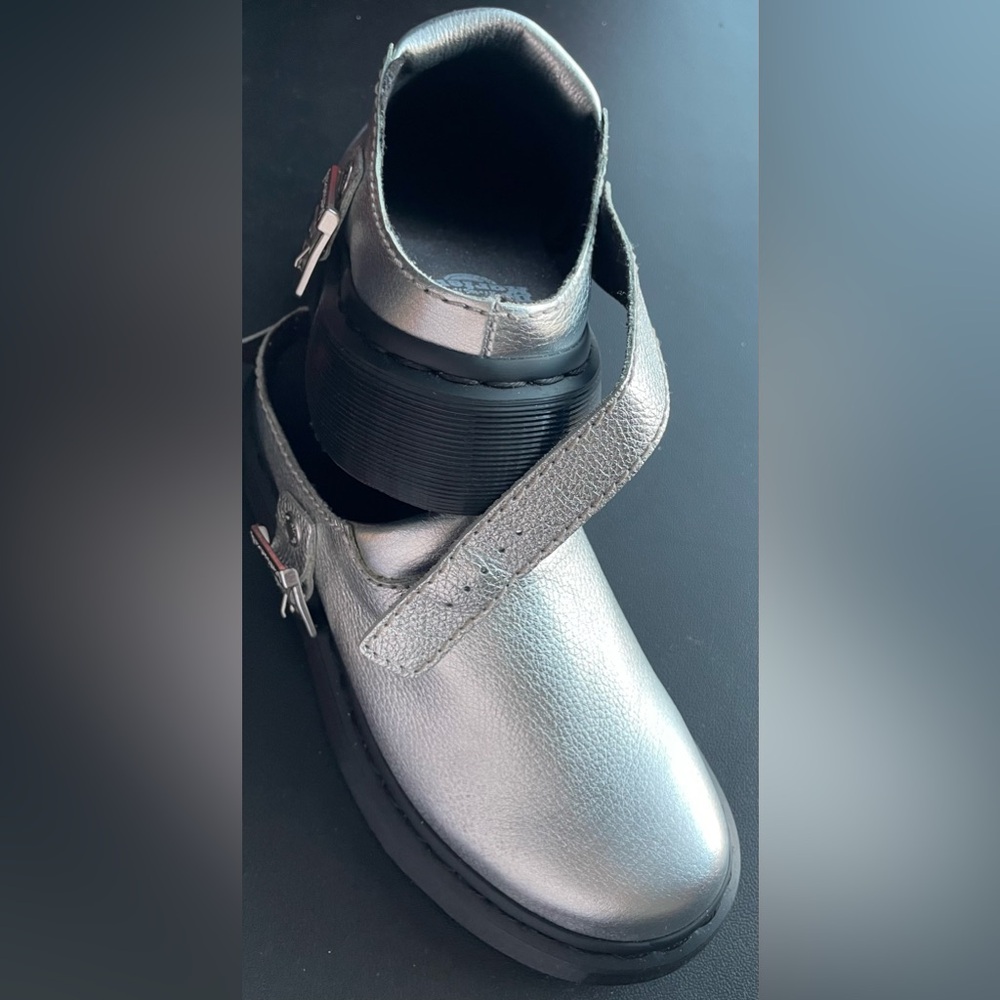 Dr. Martens Metallic Silver Platform Shoes - Picture 4 of 4